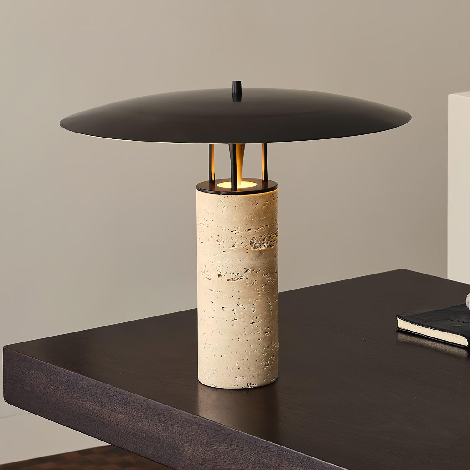 Lampe à poser moderne Loch en Travertin