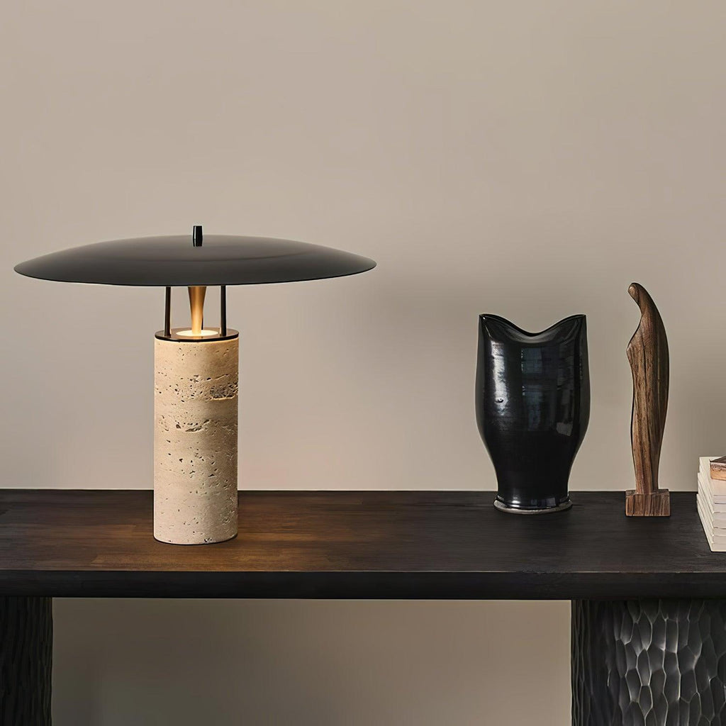 Lampe à poser moderne Loch en Travertin