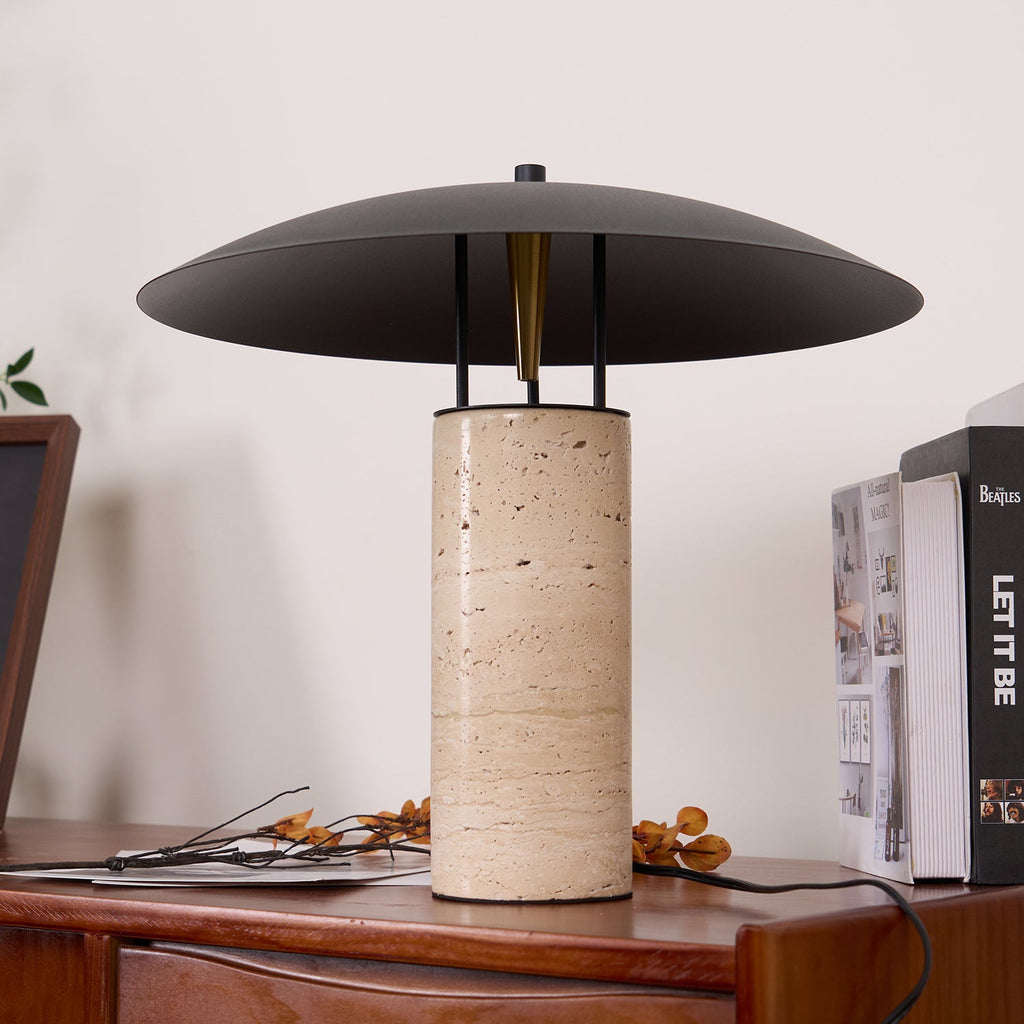 Lampe à poser moderne Loch en Travertin
