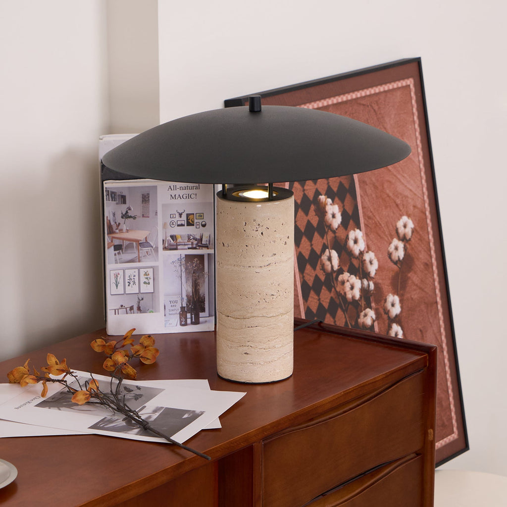 Lampe à poser moderne Loch en Travertin