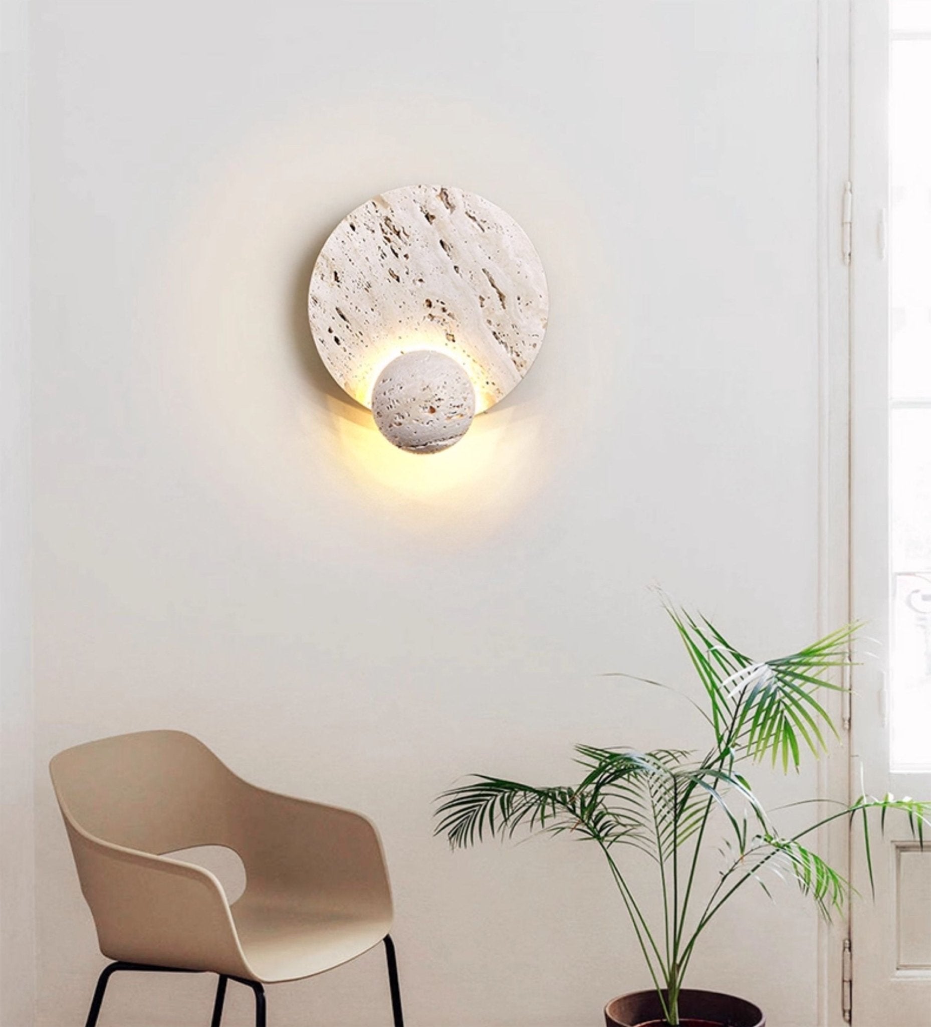 Applique murale moderne Lawley en Beige travertin