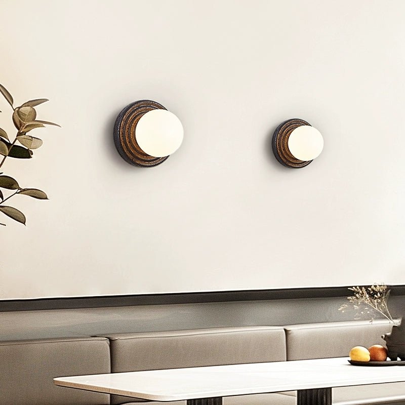 Applique murale moderne Sjurd en Noir travertin et blanc