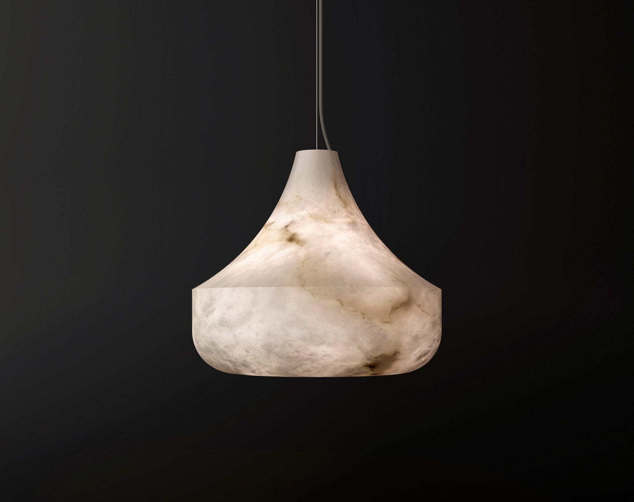 Suspension moderne Gudald en Blanc albâtre