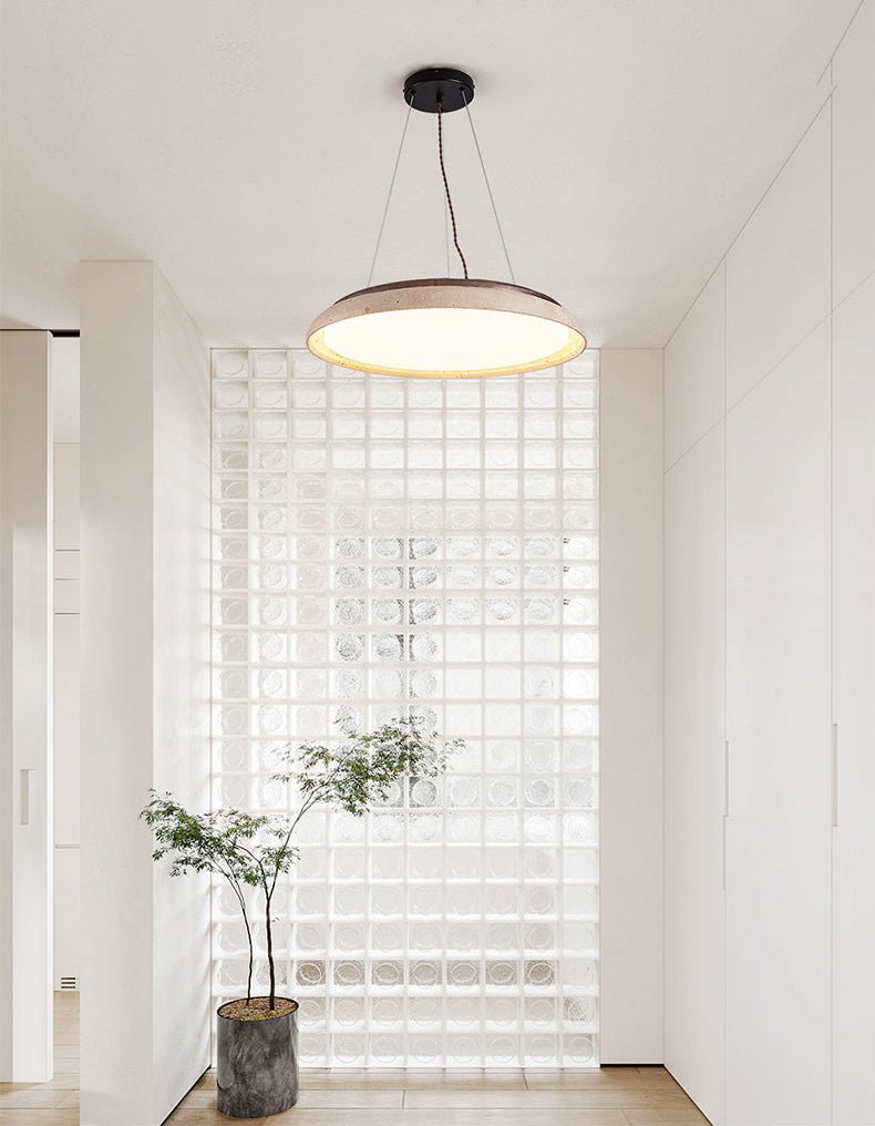 Suspension moderne Orel en Travertin jaune et foncé noyer