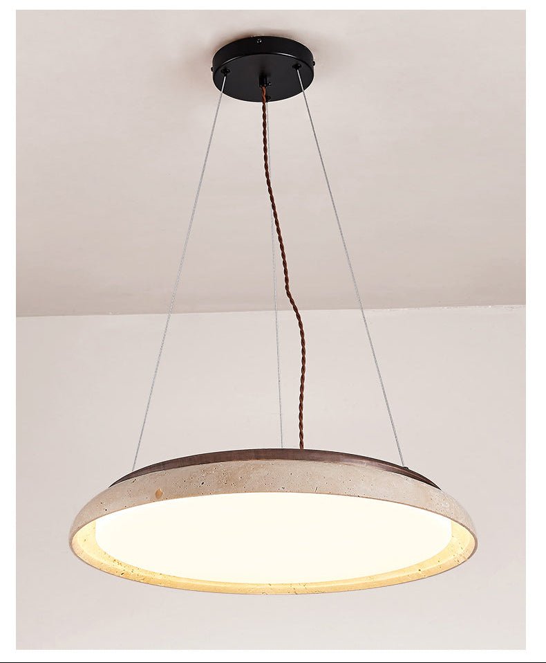 Suspension moderne Orel en Travertin jaune et foncé noyer
