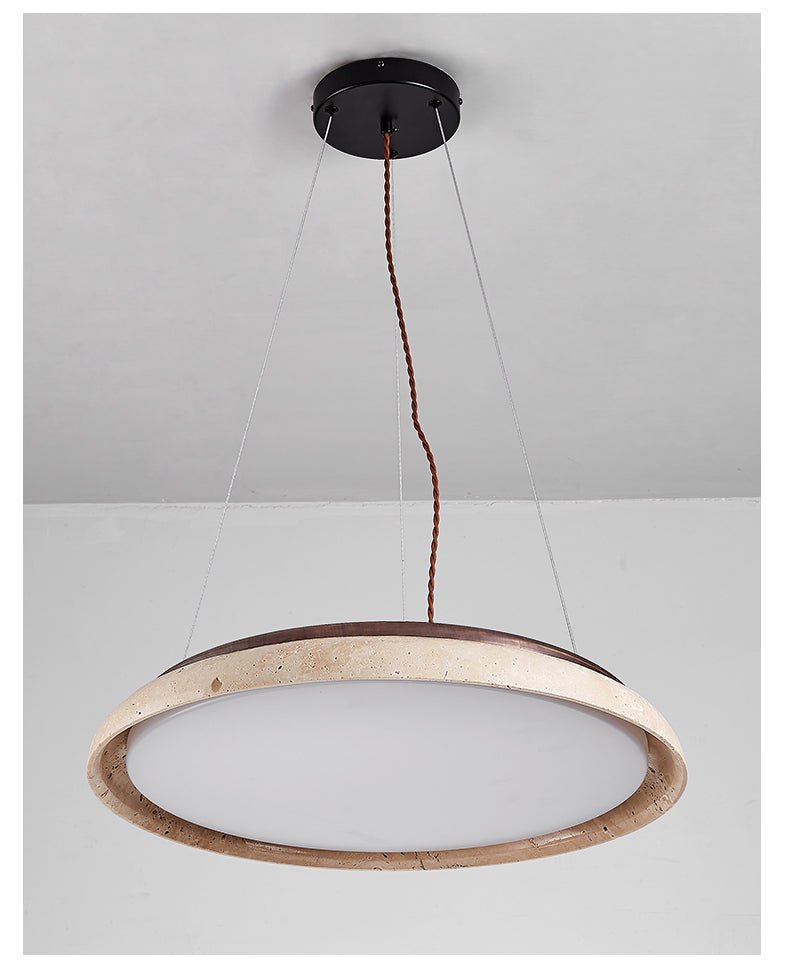 Suspension moderne Orel en Travertin jaune et foncé noyer