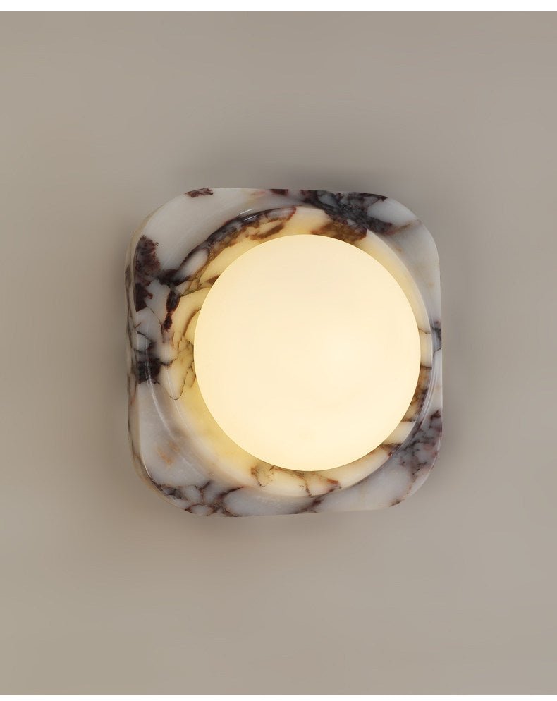 Applique murale moderne Mico en Marbre Bulgari et blanc