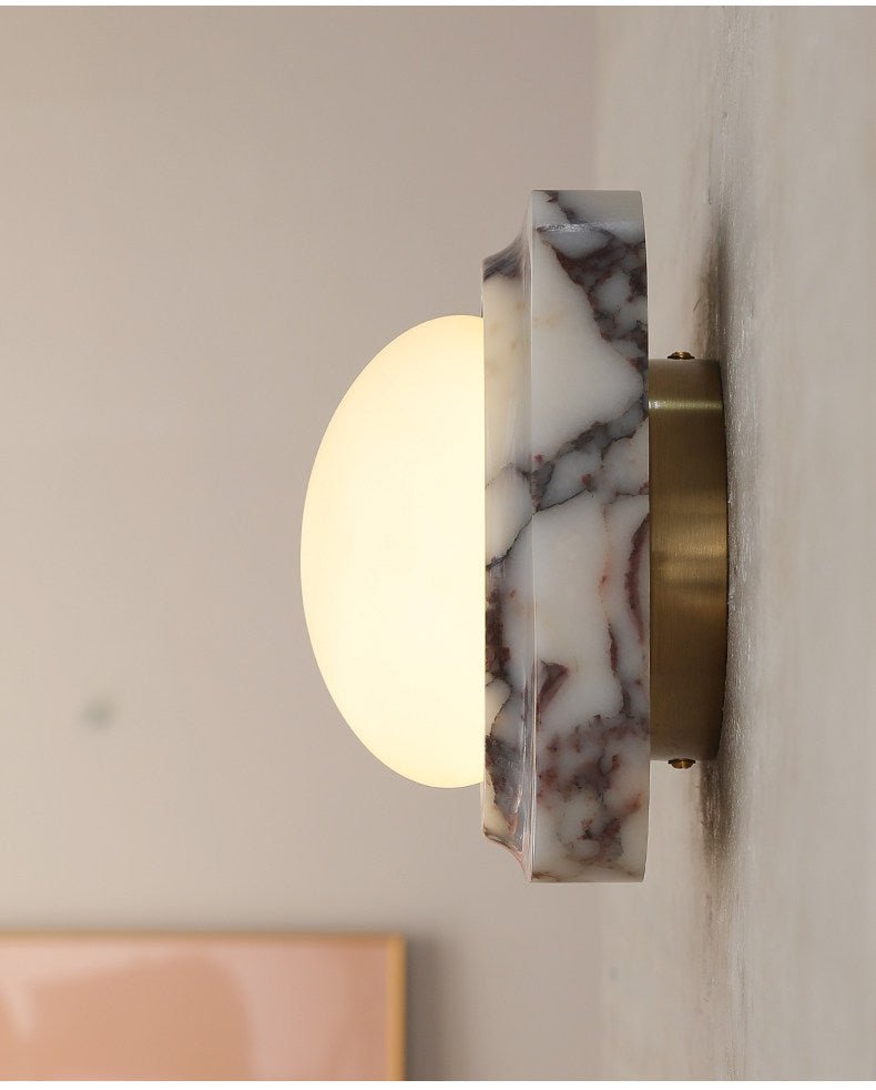 Applique murale moderne Mico en Marbre Bulgari et blanc