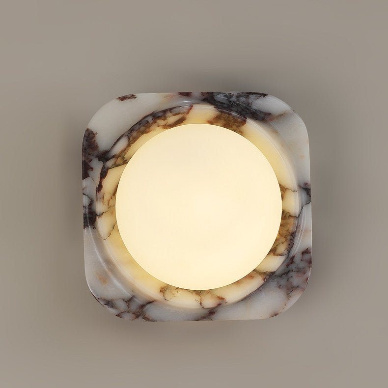 Applique murale moderne Mico en Marbre Bulgari et blanc