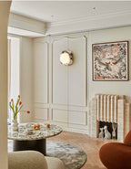 Applique murale moderne Mico en Marbre Bulgari et blanc