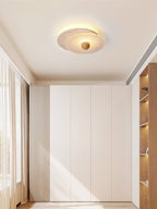Plafonnier moderne Borgr en Noyer et travertin jaune