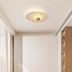 Plafonnier moderne Borgr en Noyer et travertin jaune