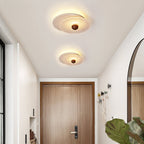 Plafonnier moderne Borgr en Noyer et travertin jaune