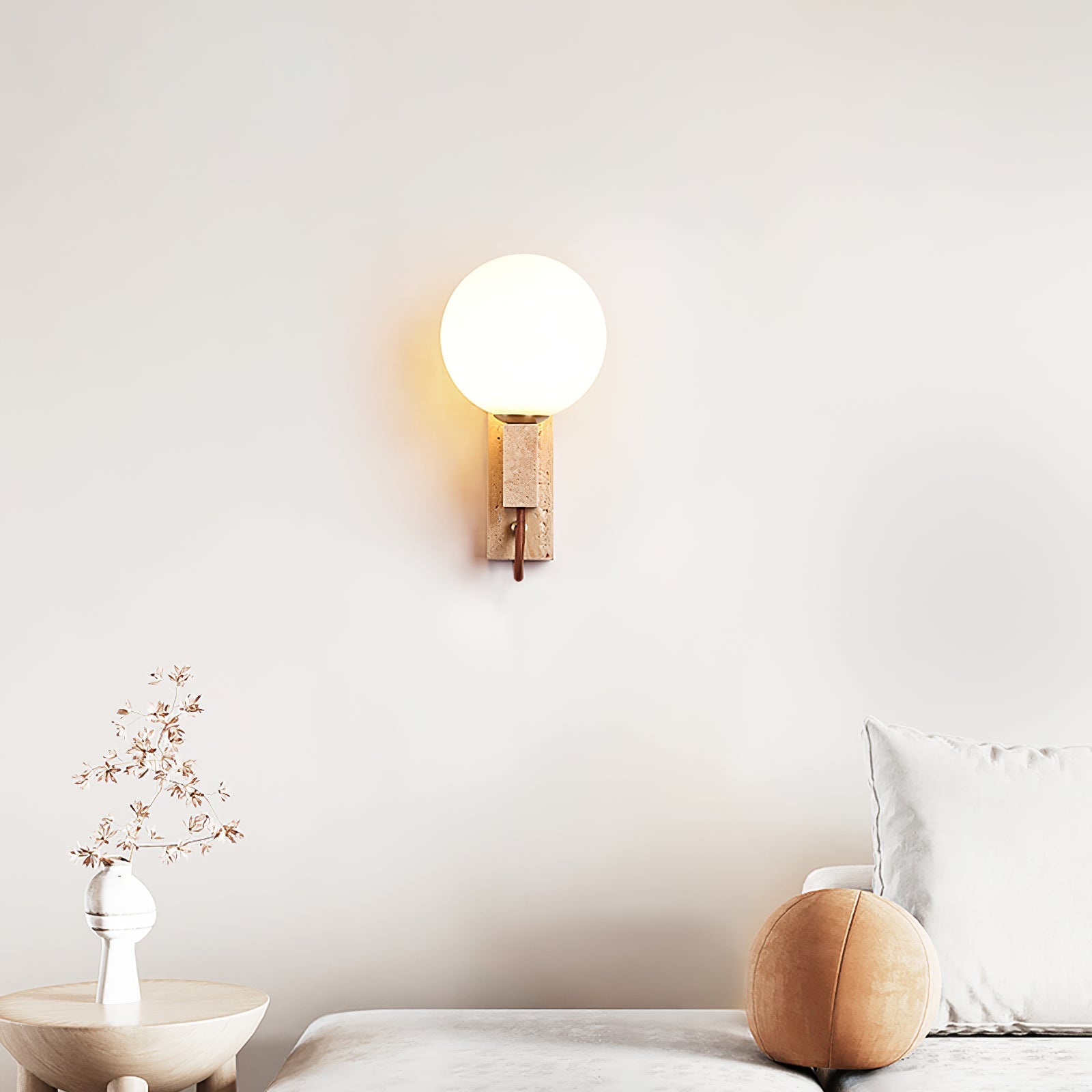 Applique murale moderne Yeoman en Travertin jaune et blanc