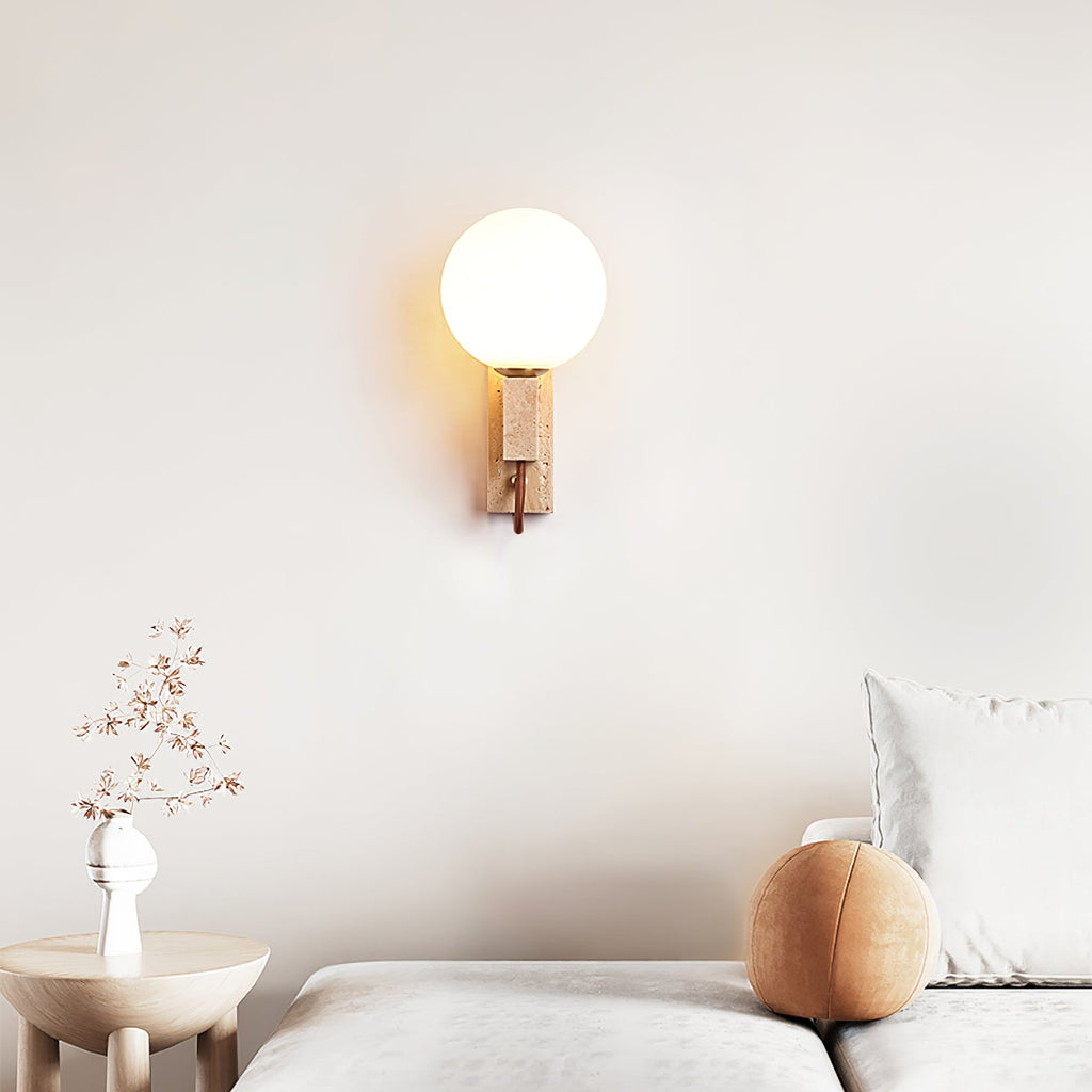 Applique murale moderne Yeoman en Travertin jaune et blanc