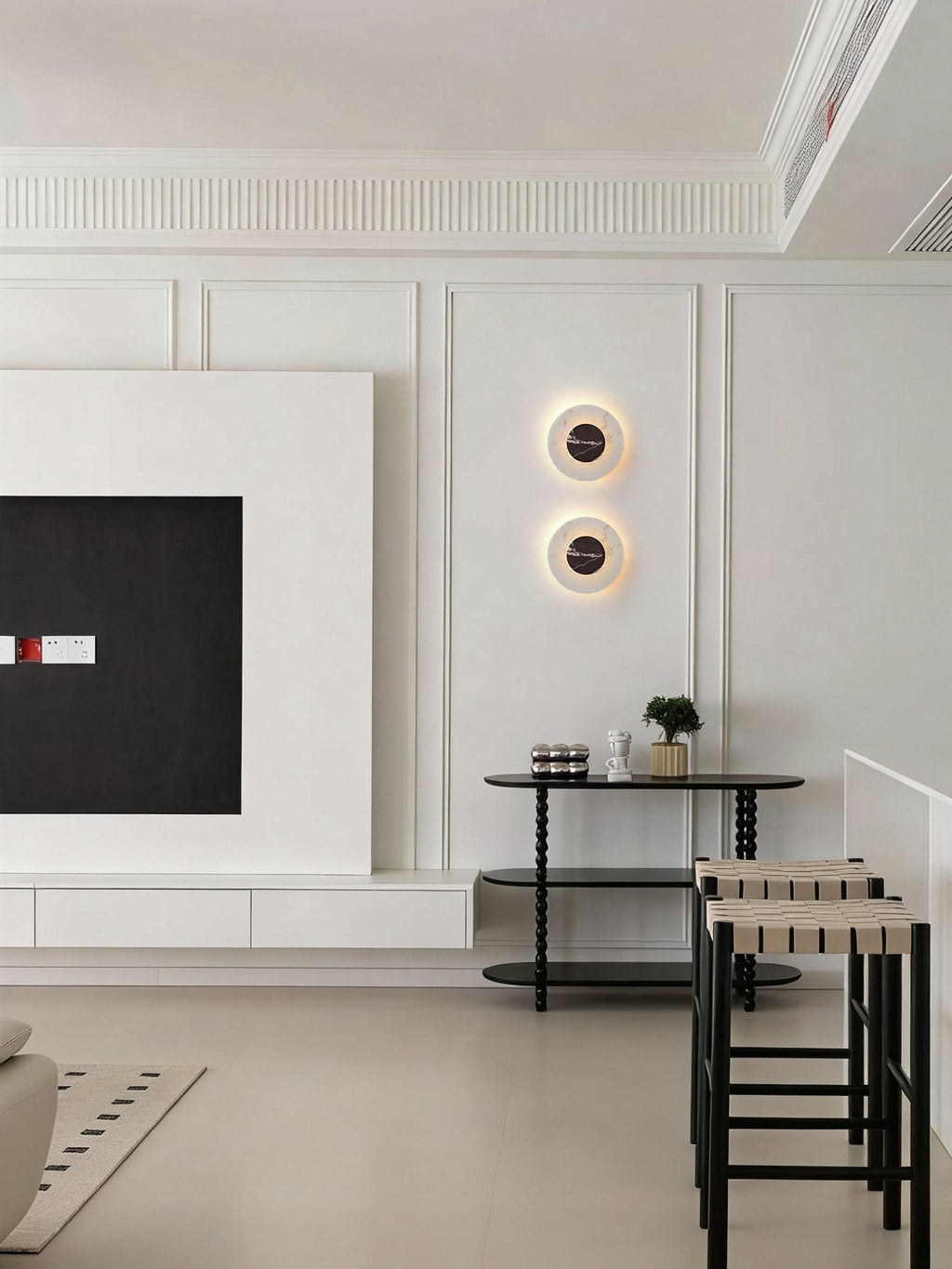 Applique murale moderne Orsett en Albâtre, Travertin Bulgari
