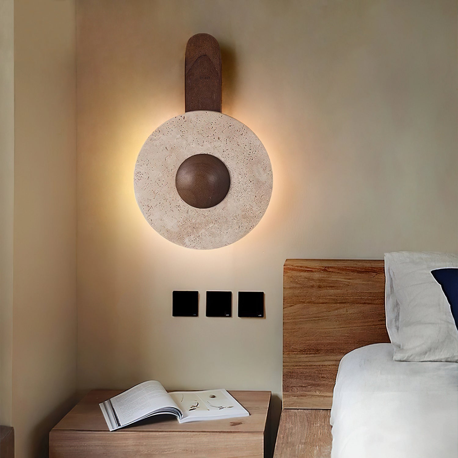 Applique murale moderne Wren en bois Foncé marron
