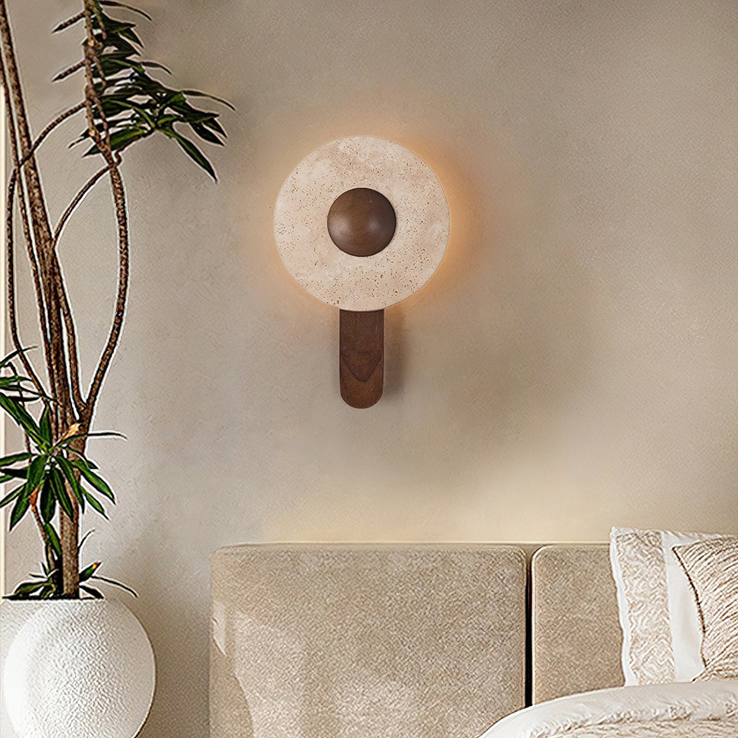 Applique murale moderne Wren en bois Foncé marron
