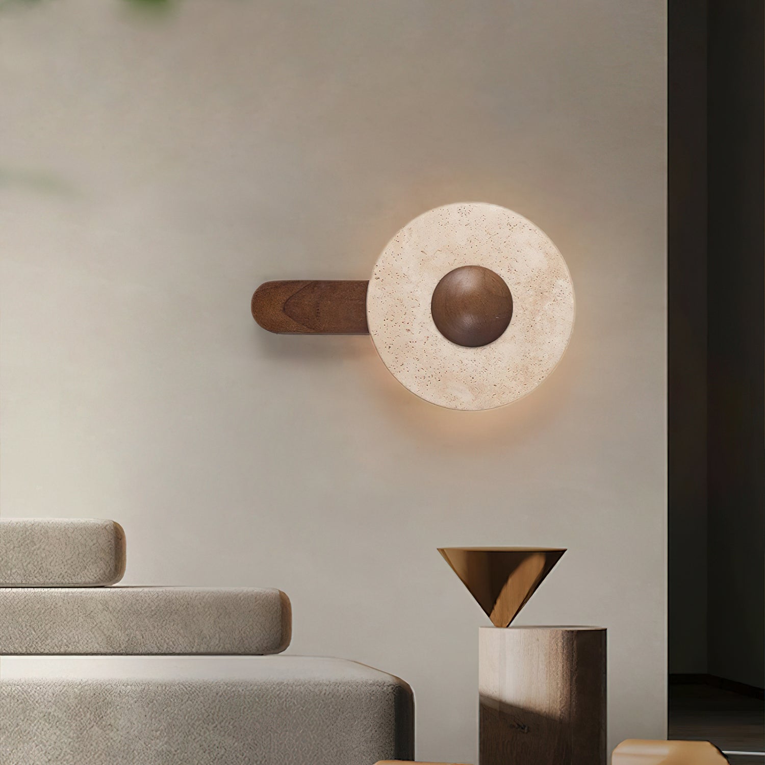 Applique murale moderne Wren en bois Foncé marron