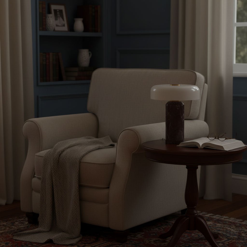 Lampe à poser moderne Fridrek en Marbre Blanc