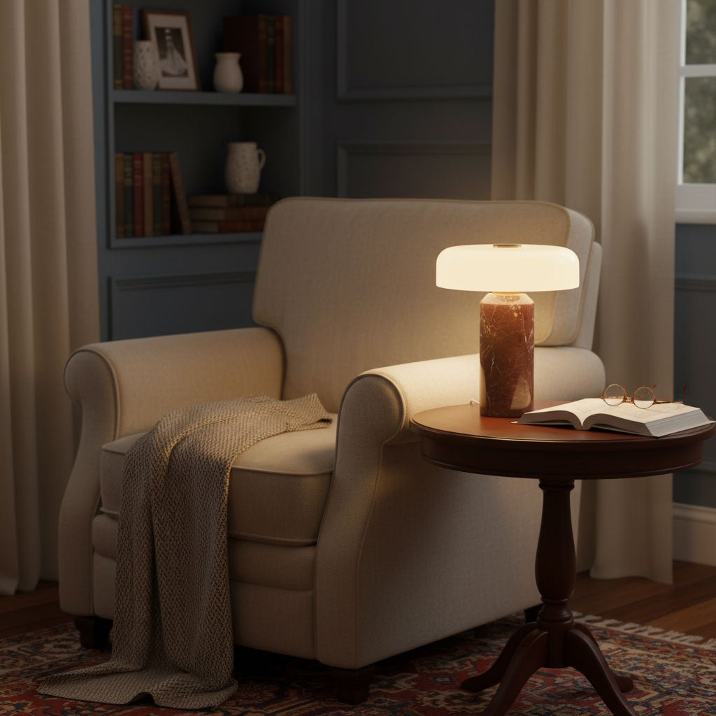 Lampe à poser moderne Fridrek en Marbre Blanc