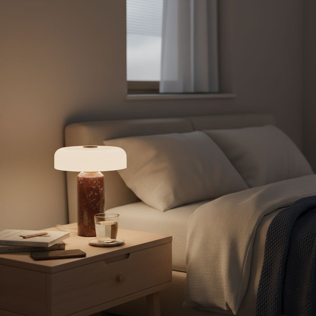 Lampe à poser moderne Fridrek en Marbre Blanc