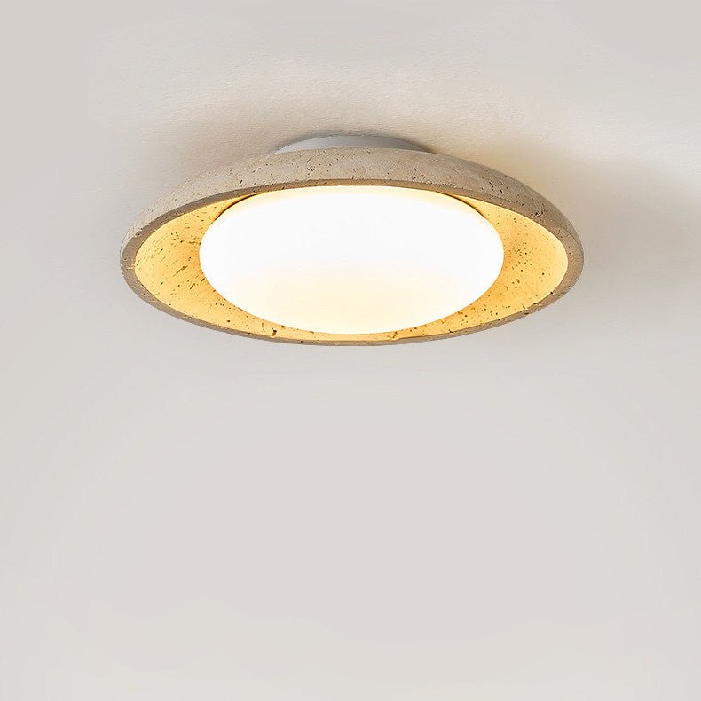 Plafonnier moderne Deacon en Travertin jaune