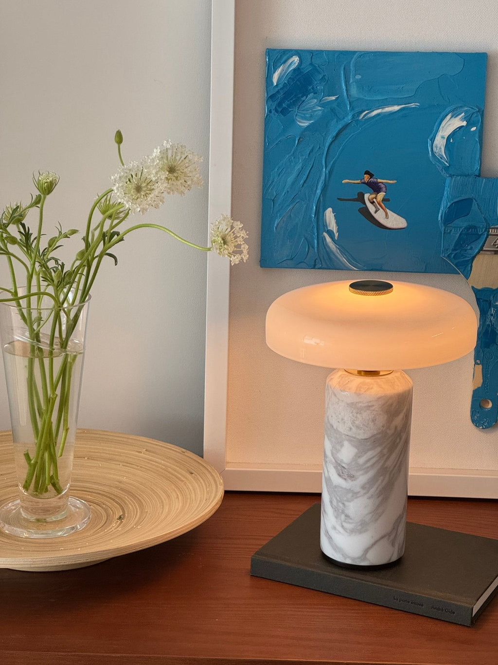 Lampe à poser moderne Fridrek en Marbre Blanc