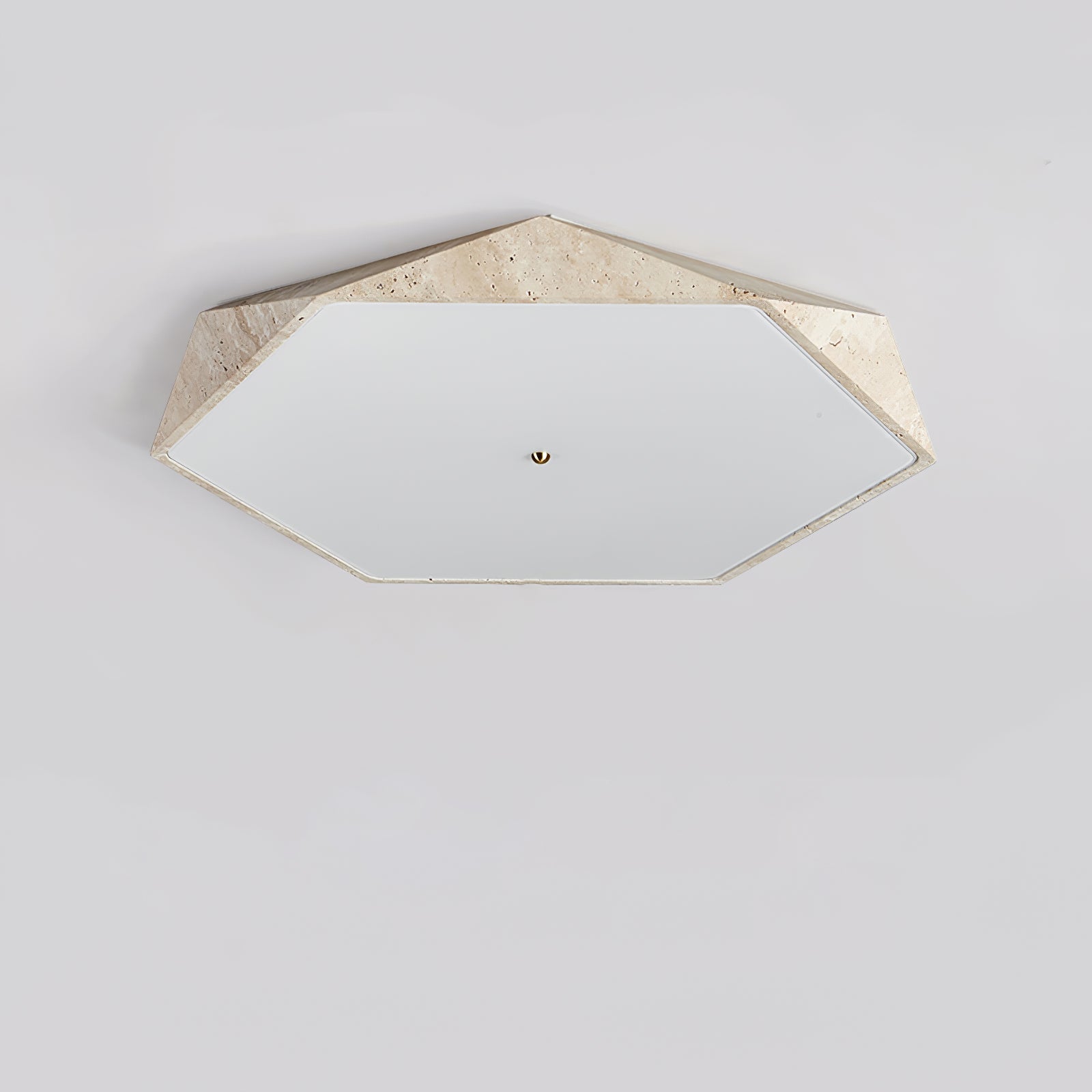 Plafonnier moderne Leith en pierre Travertin jaune et blanc