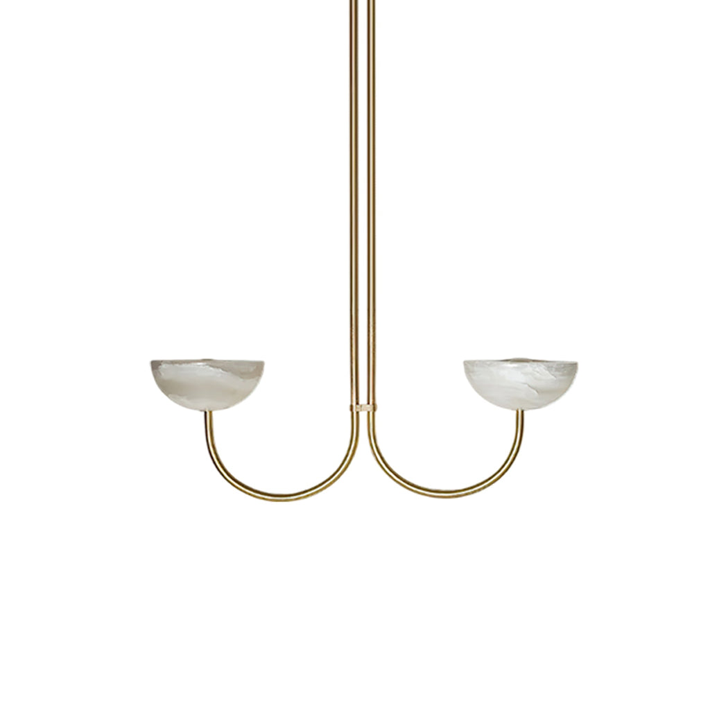 Suspension moderne Warwick en Jade Or et albâtre blanc