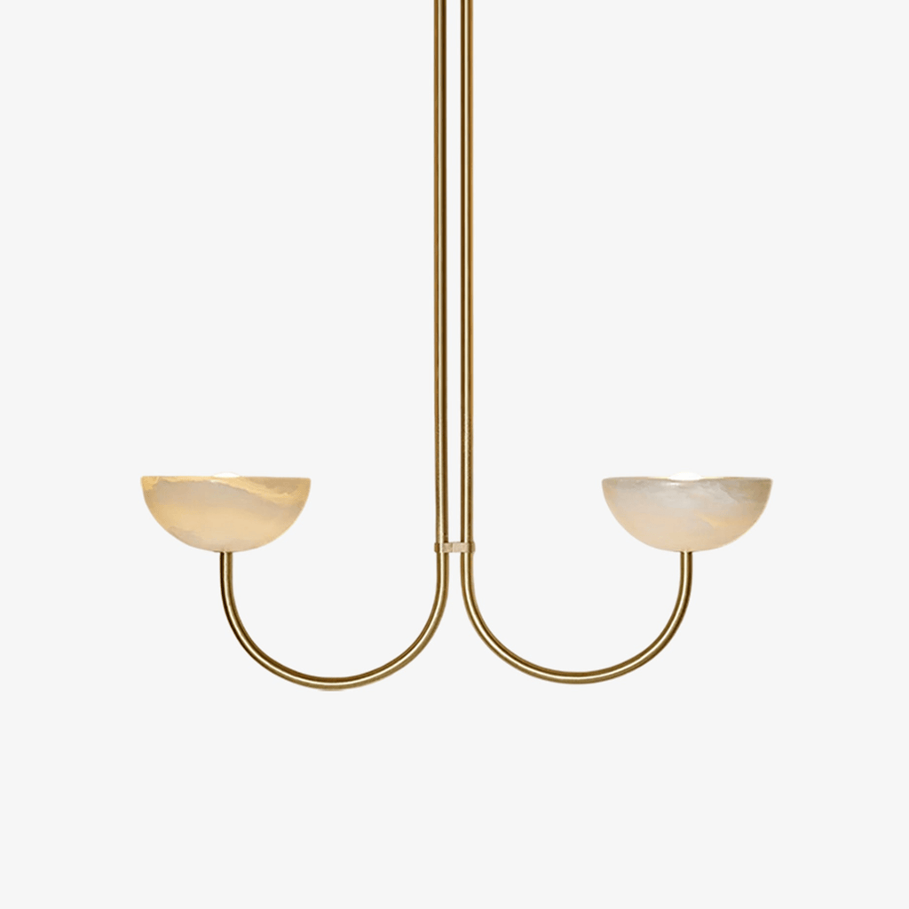 Suspension moderne Warwick en Jade Chrome et blanc albâtre