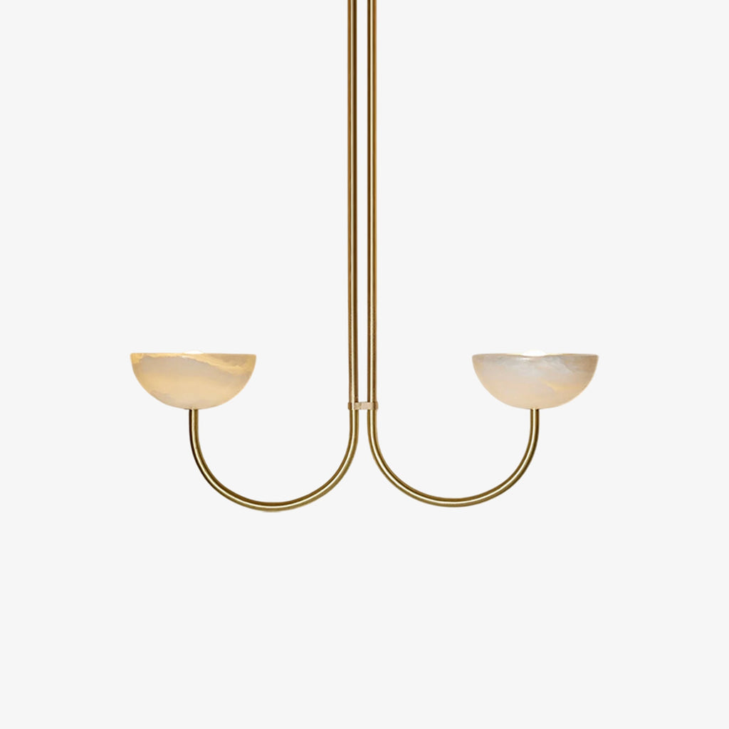 Suspension moderne Warwick en Jade Chrome et blanc albâtre