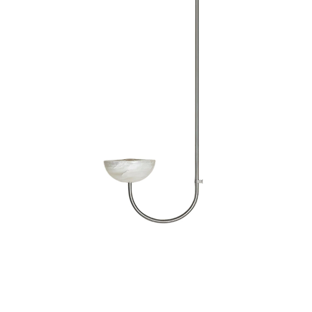 Suspension moderne Warwick en Jade Chrome et blanc albâtre