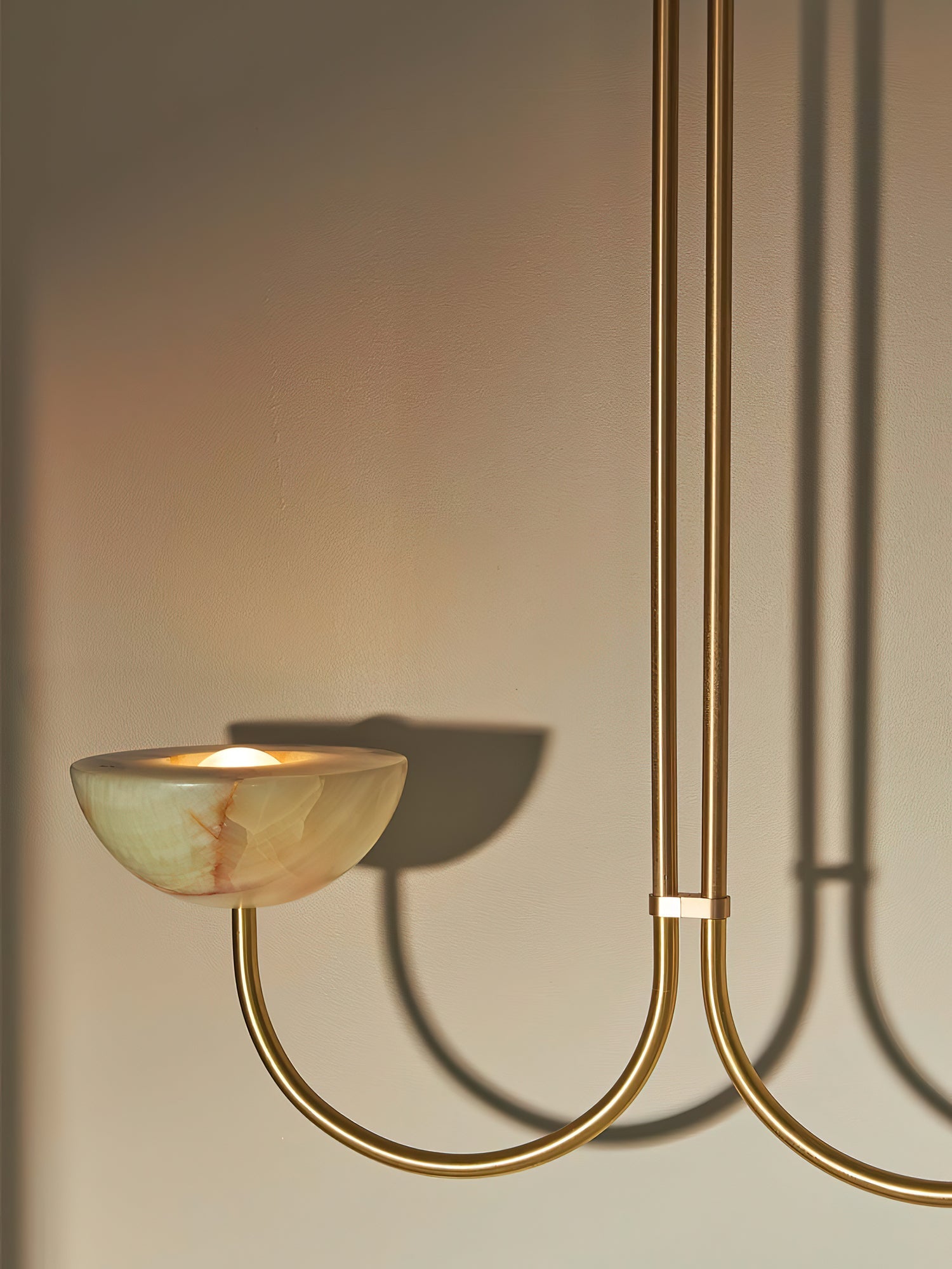 Suspension moderne Warwick en Albâtre Blanc et vert Jade