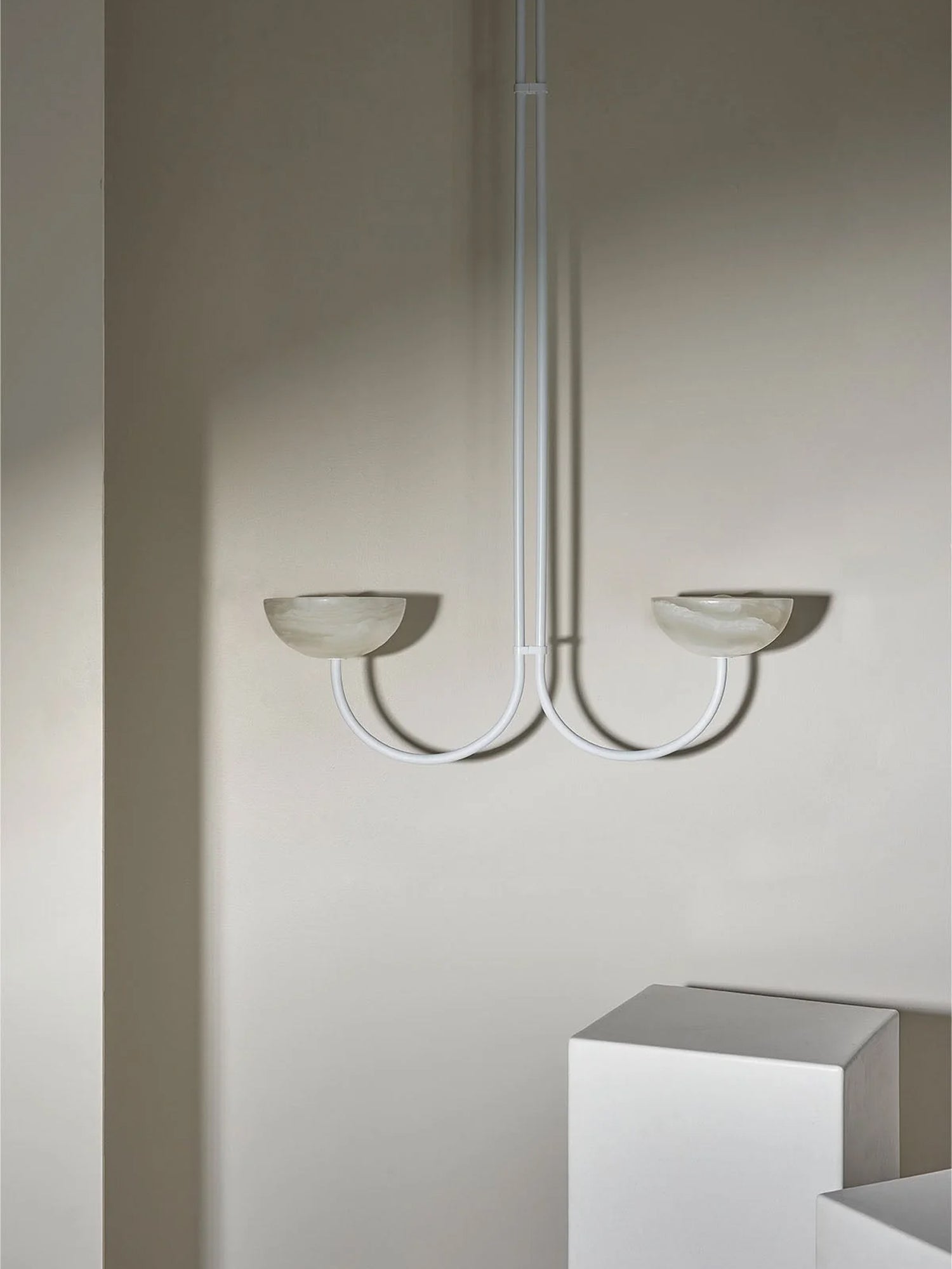 Suspension moderne Warwick en Albâtre Chrome et vert Jade
