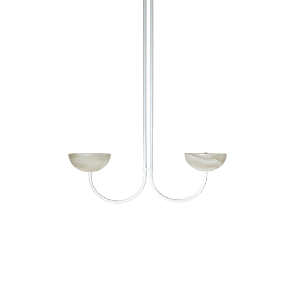 Suspension moderne Warwick en Jade Blanc et blanc albâtre
