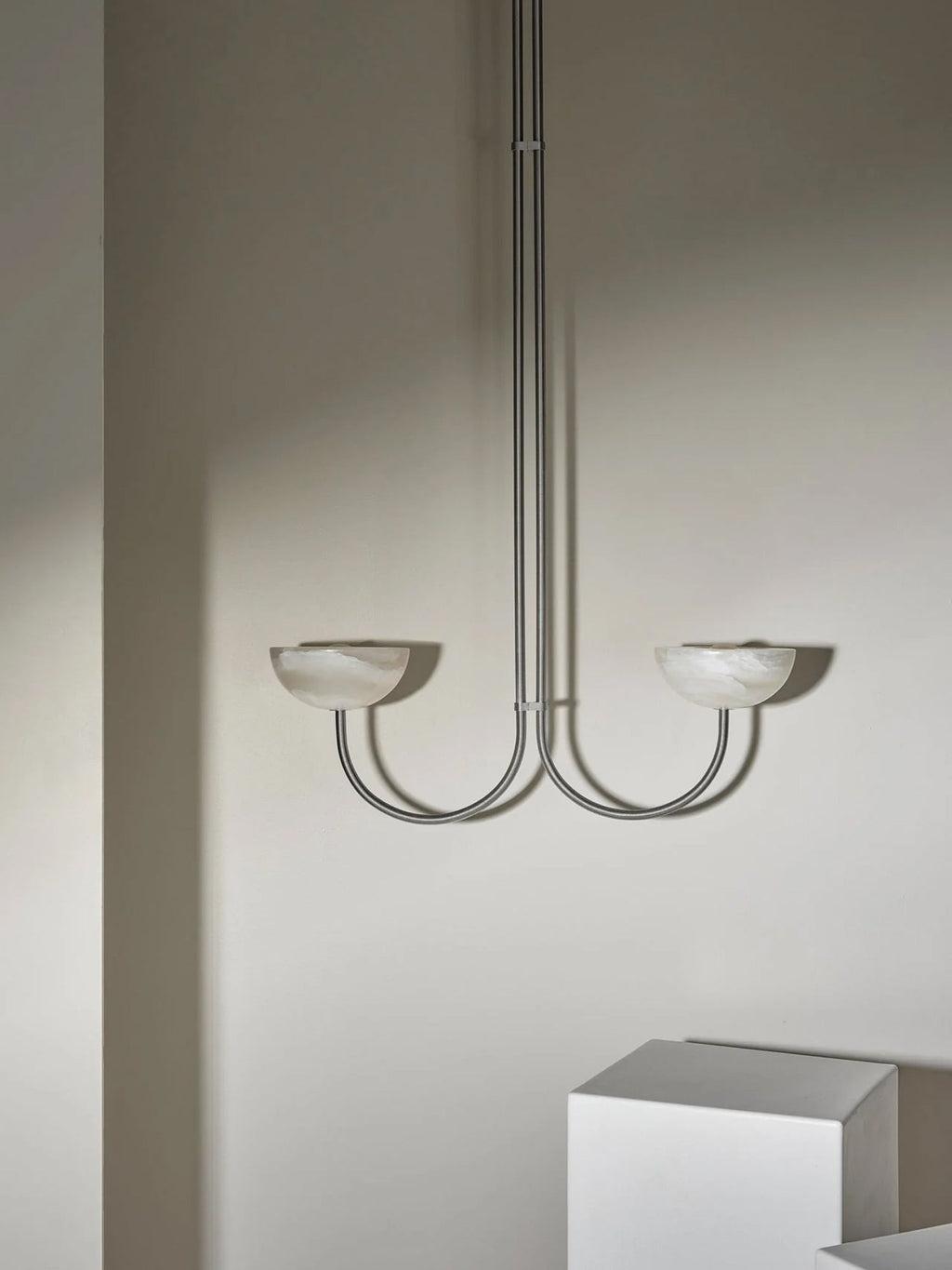 Suspension moderne Warwick en Albâtre Blanc et vert Jade