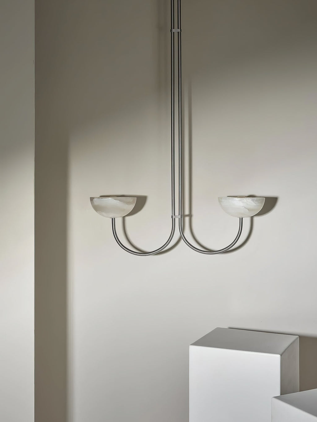 Suspension moderne Warwick en Albâtre Blanc et vert Jade