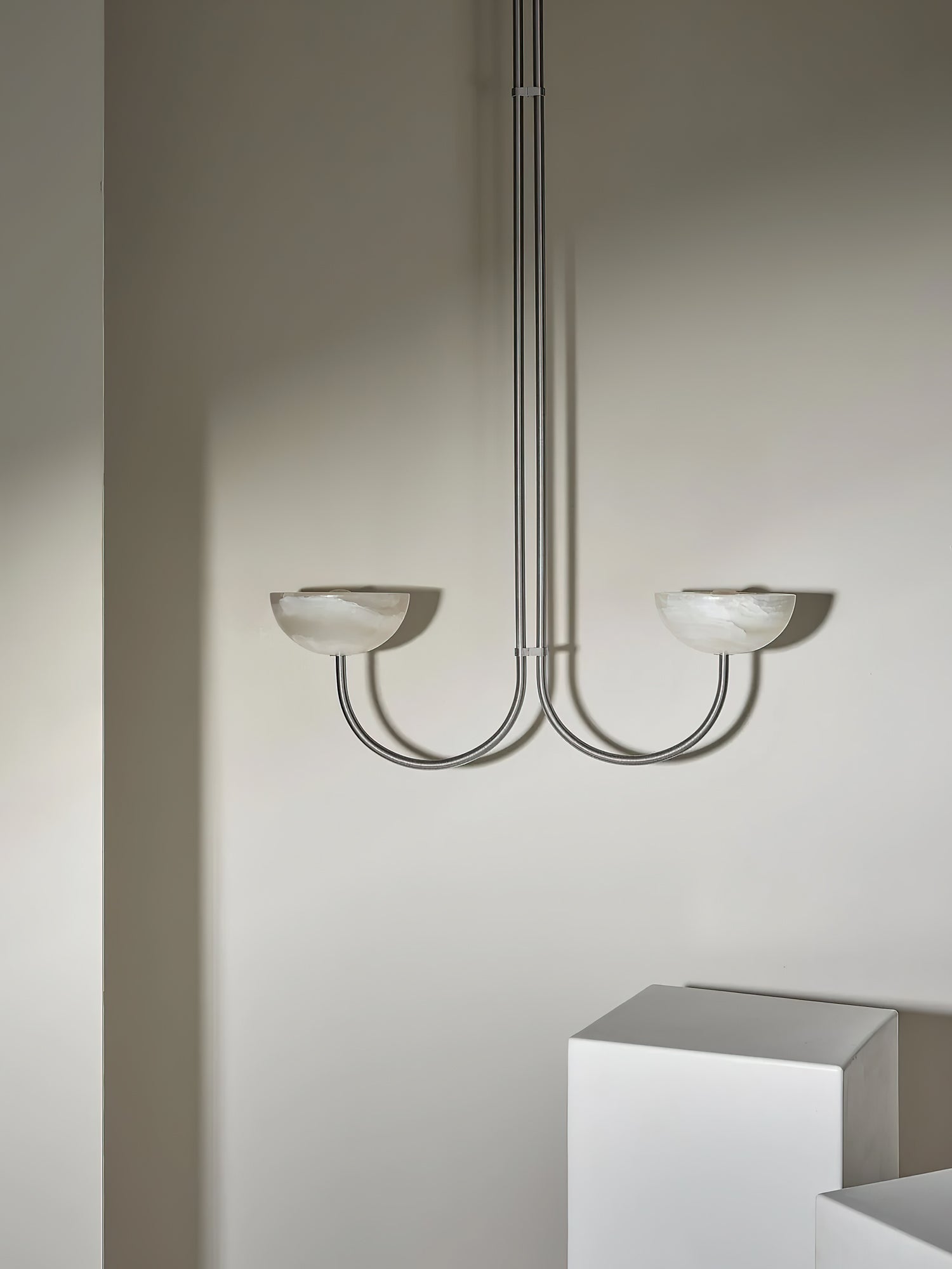 Suspension moderne Warwick en Albâtre Doré et vert Jade