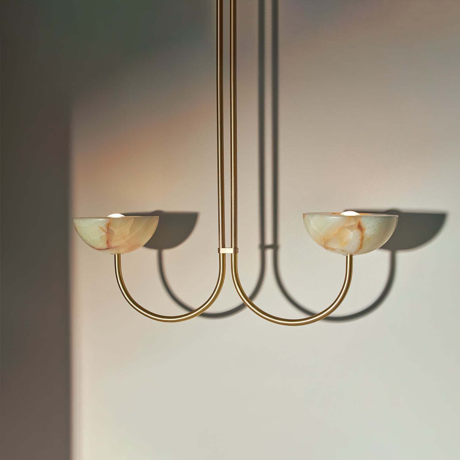 Suspension moderne Warwick en Jade Chrome et blanc albâtre