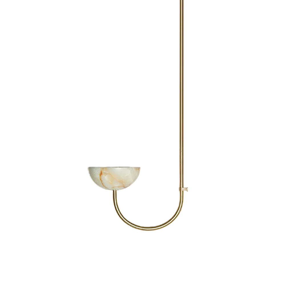 Suspension moderne Warwick en Albâtre Doré et vert Jade