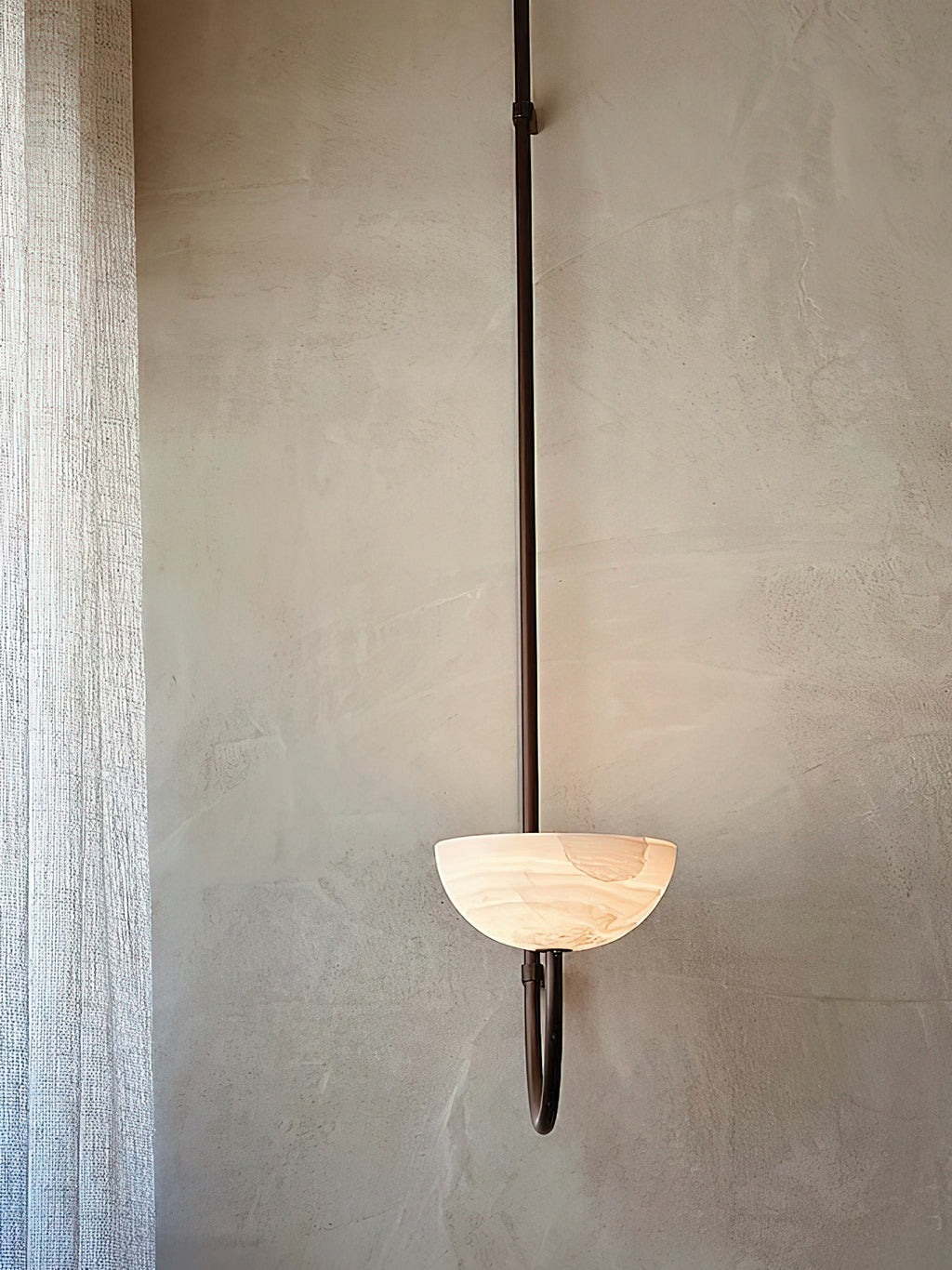 Suspension moderne Warwick en Jade Chrome et blanc albâtre