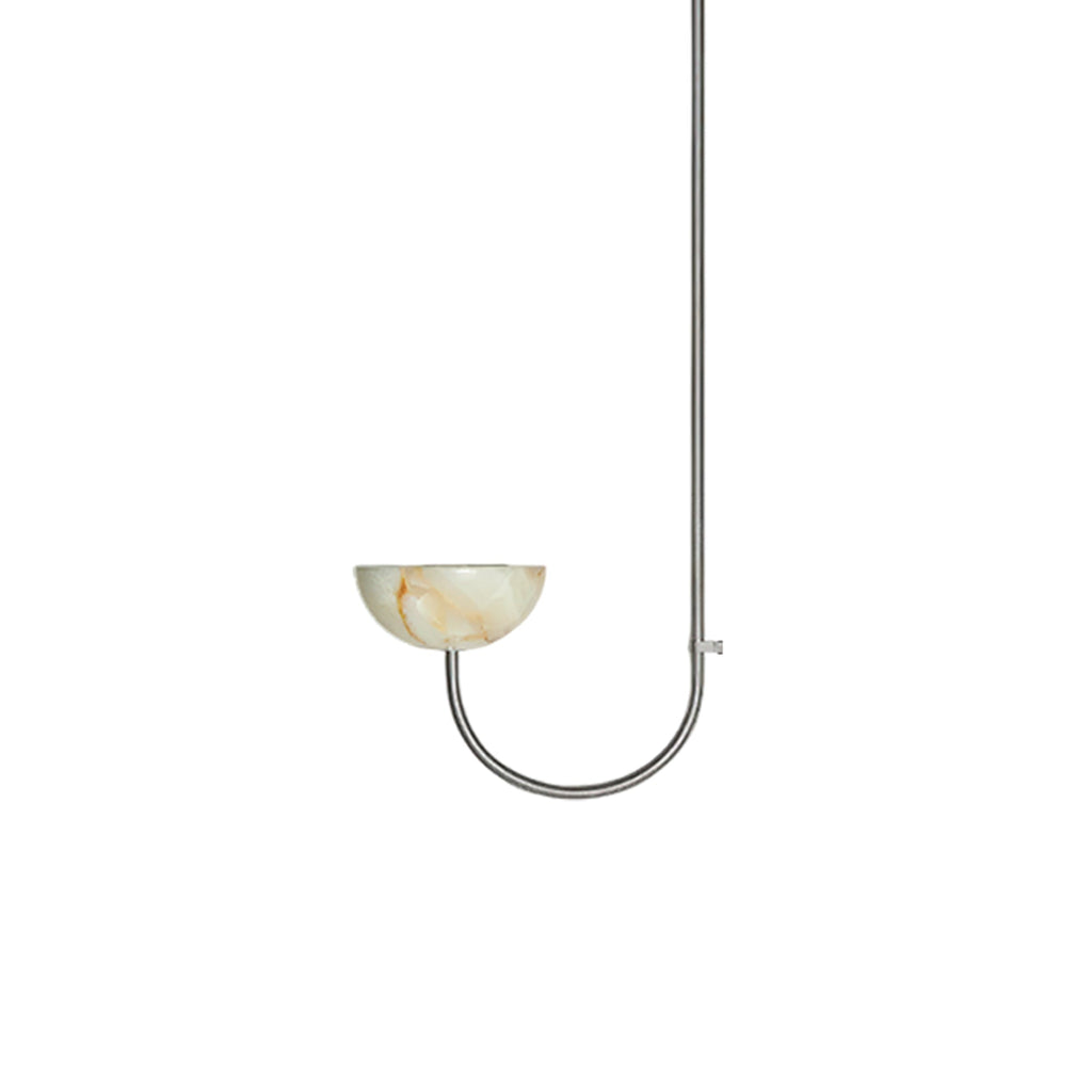 Suspension moderne Warwick en Albâtre Chrome et vert Jade