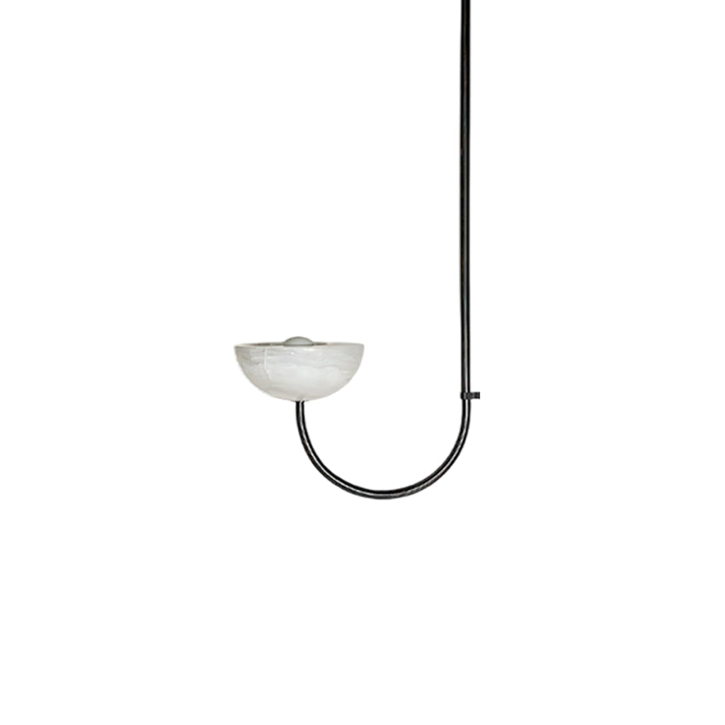 Suspension moderne Warwick en Jade Noir et albâtre blanc