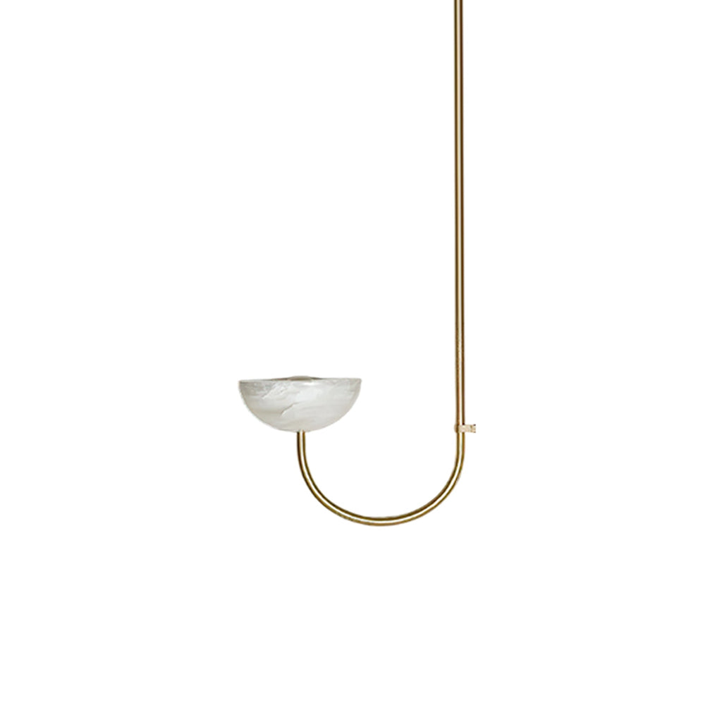 Suspension moderne Warwick en Jade Or et albâtre blanc
