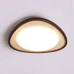 Plafonnier moderne Jep en pierre Travertin jaune et noyer bois