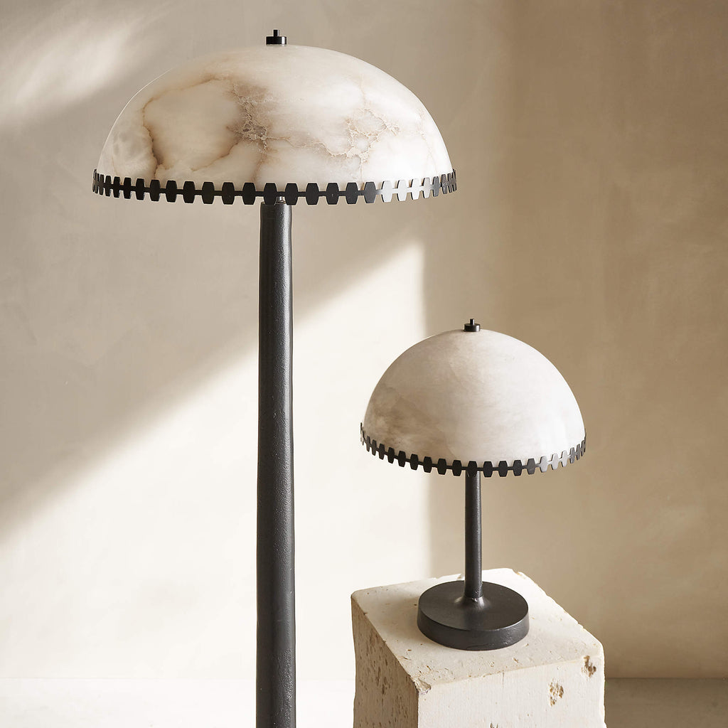 Lampe à poser moderne Randal en Albâtre Noir et blanc