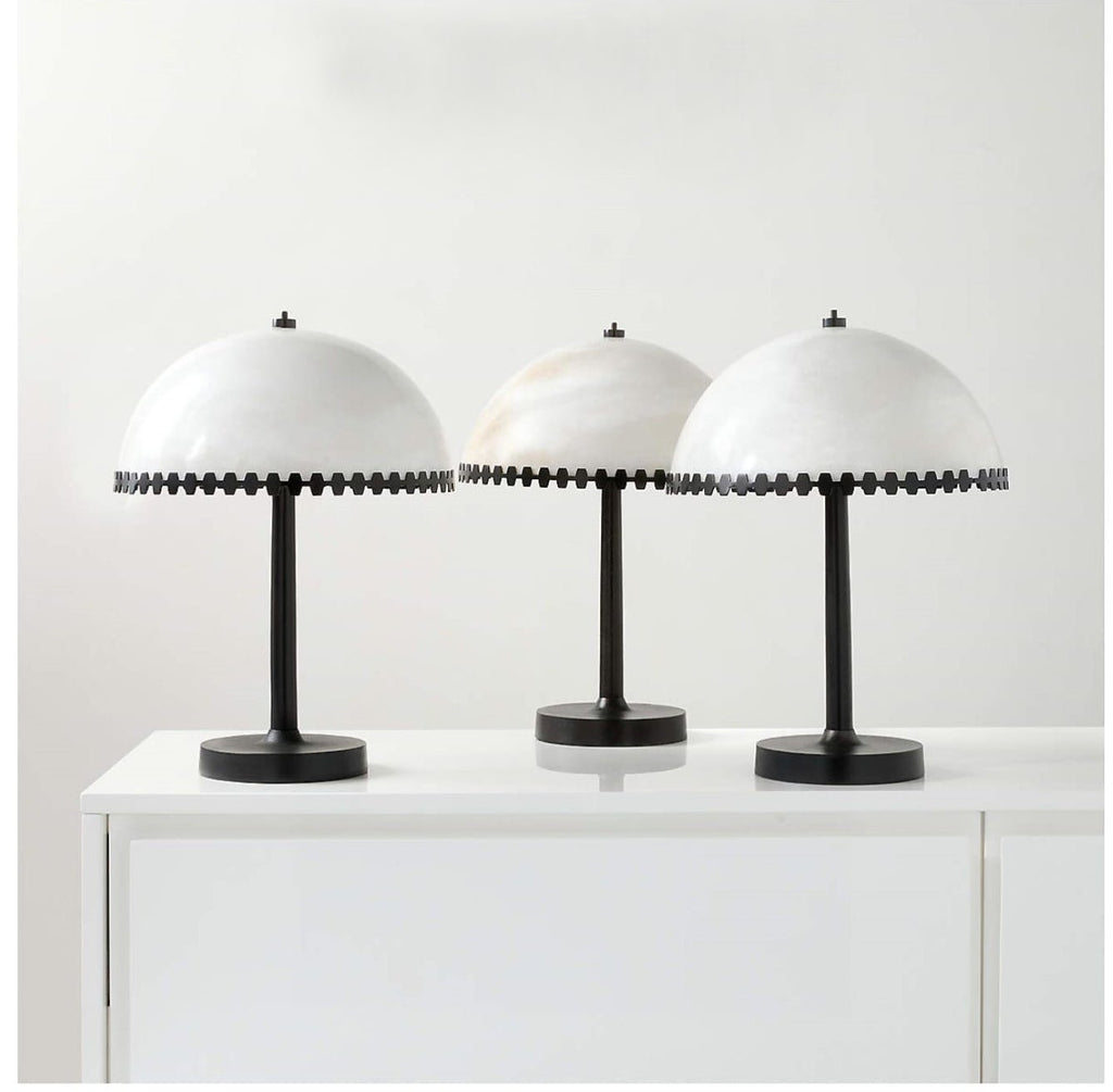 Lampe à poser moderne Randal en Albâtre Noir et blanc