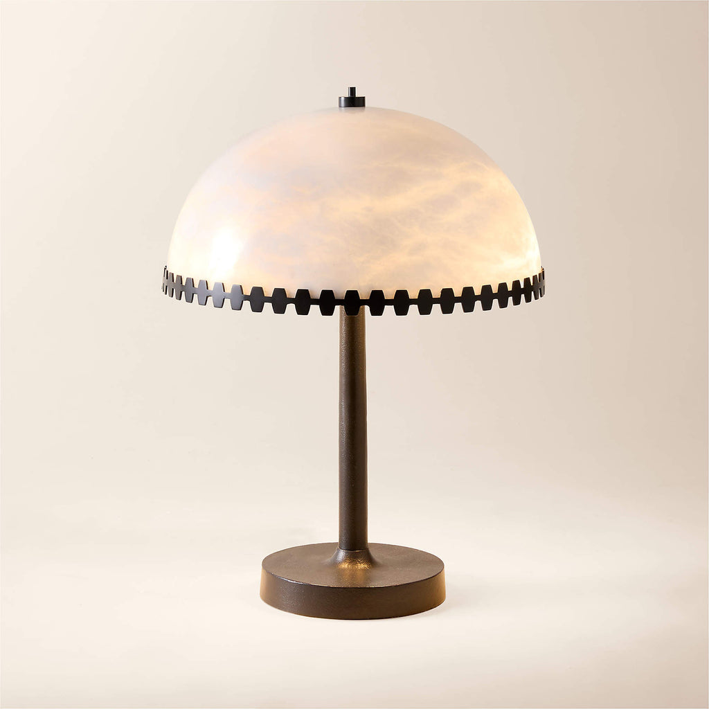 Lampe à poser moderne Randal en Albâtre Noir et blanc