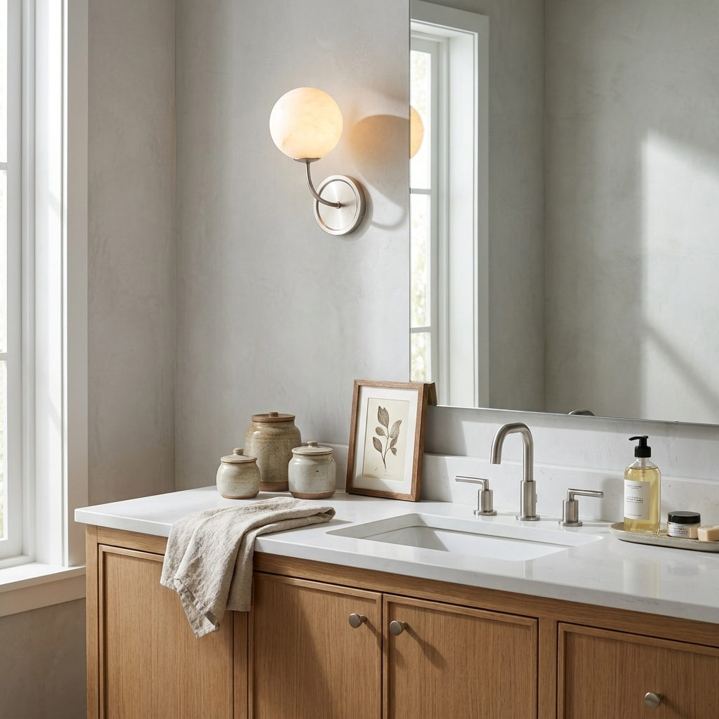 Lunelle Alabaster Globe Wall Sconce